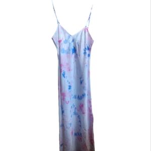 Satin midi slip dress